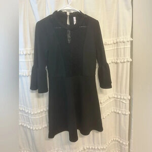 Xhilaration black dress with trumpet sleeves size M